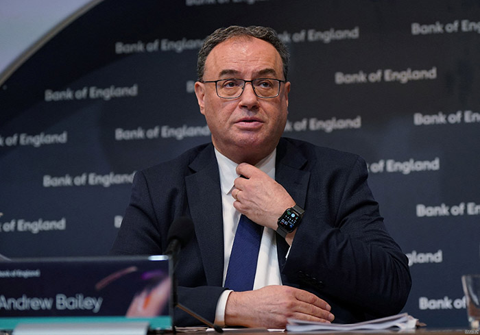 Andrew Bailey, Governor of the Bank of England, attends the Bank of England Monetary Policy Report Press Conference, at the Bank of England, London, Britain, February 2, 2023. Yui Mok/Pool via REUTERS