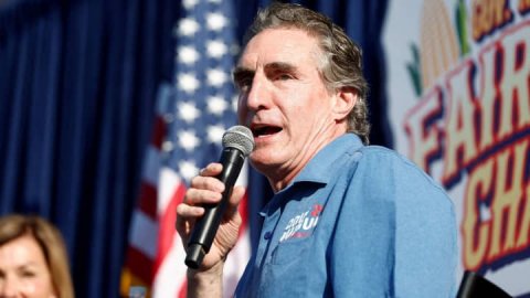 <b>Gov. Doug Burgum says he will debate GOP rivals despite injury</b>