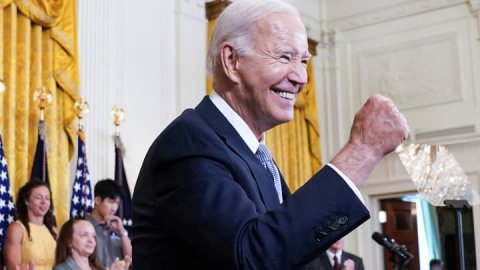 <b>Biden takes a victory lap a year after signing Inflation Reduction Act</b>