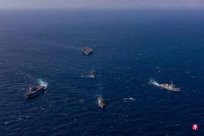 Copy the threat of North Korea and the United States to hold a maritime military exerc