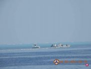 The Philippines condemned China for setting up floating barriers to prevent the Philip