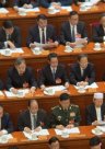 Zhang Xiaoming seated at the podium at the opening ceremony of the National Committee 